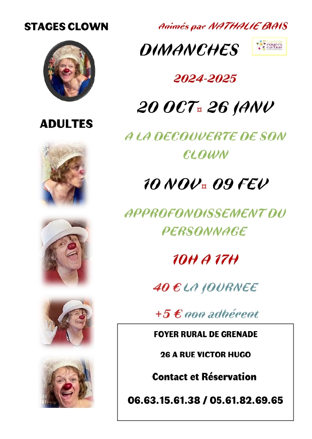 Flyer Atelier clown original 2024 2025 A6